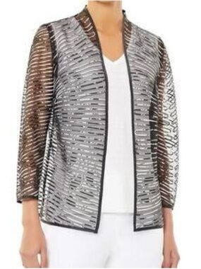 Ming Wang Black Sheer Blazer, Size M